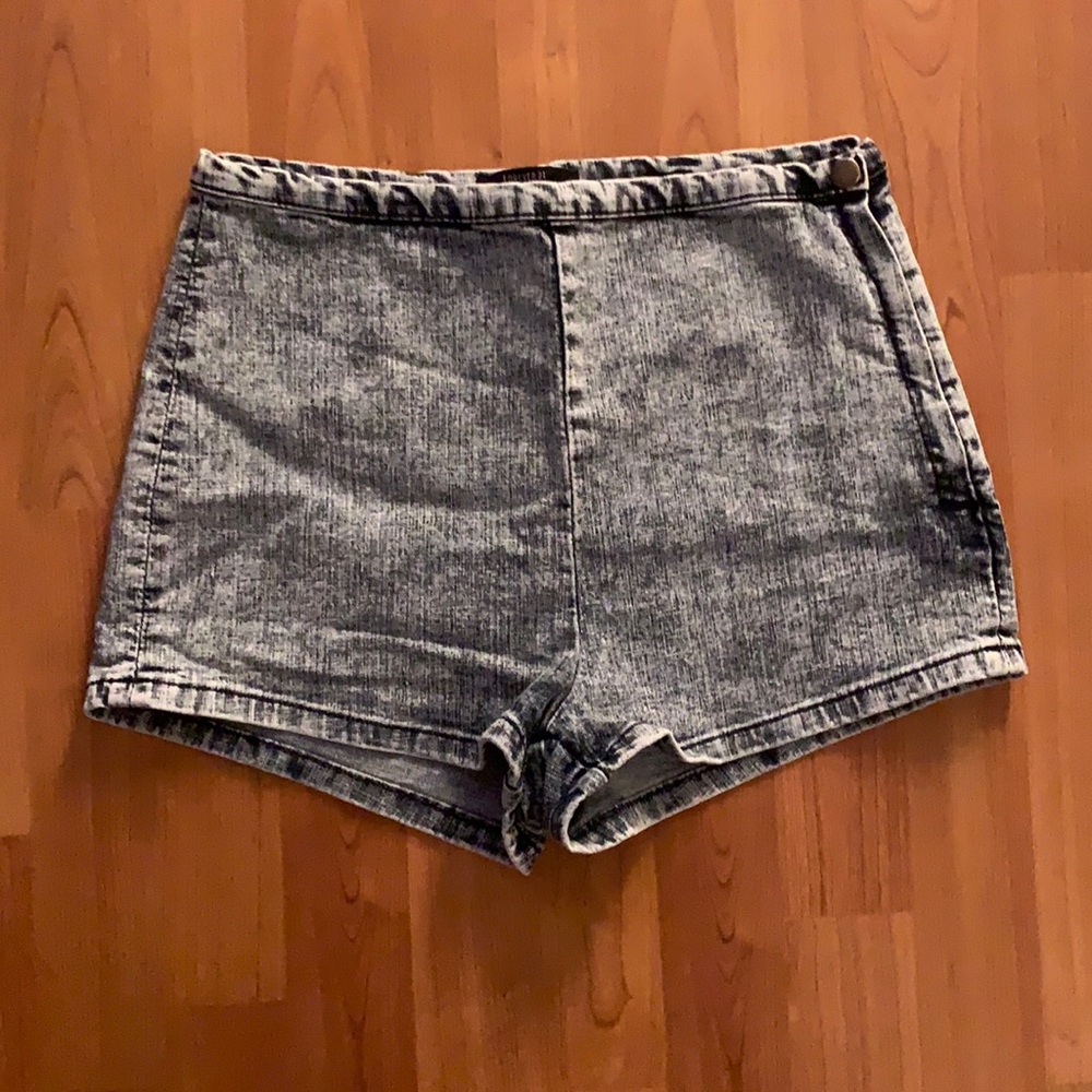 High rise denim shorts